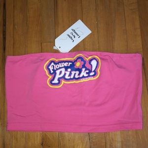 Hot Pink graphic tube top